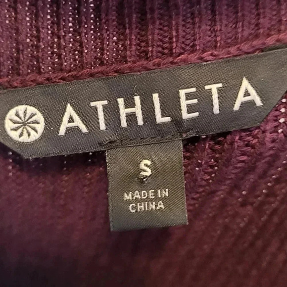 Athleta Rest Day Crew Neck Asymmetrical Hem Pima Cotton/Silk Blend Sweater(S) - Picture 7 of 9